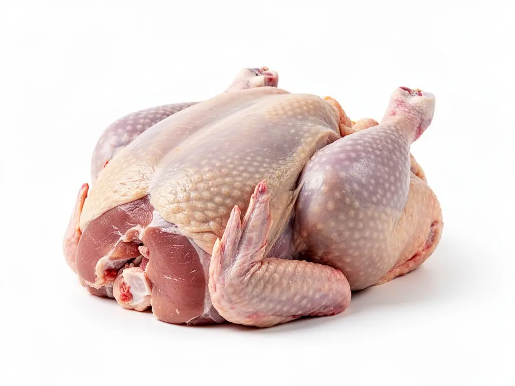 coq fermier découpé en morceau