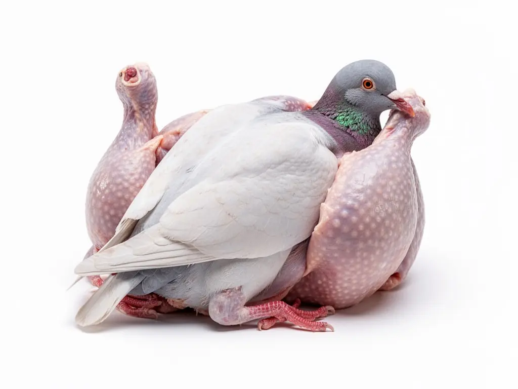 pigeon prêt à cuire