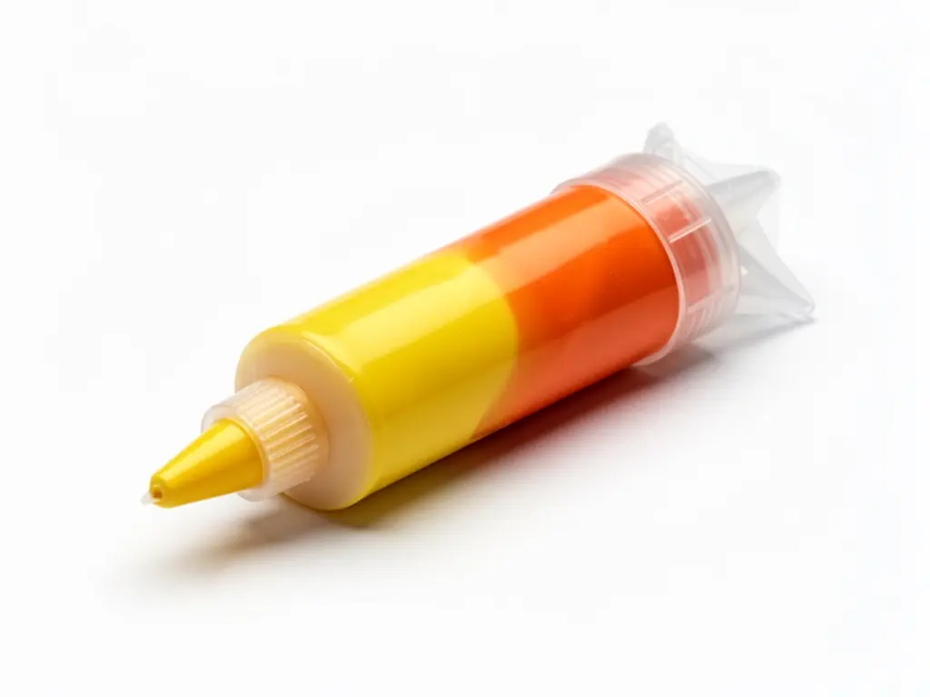 stylo de glaçage jaune et orange