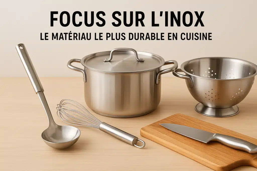 Inox : couteau, louche, fouet, passoire et casserole au premier rang des bons choix pour ce matériau