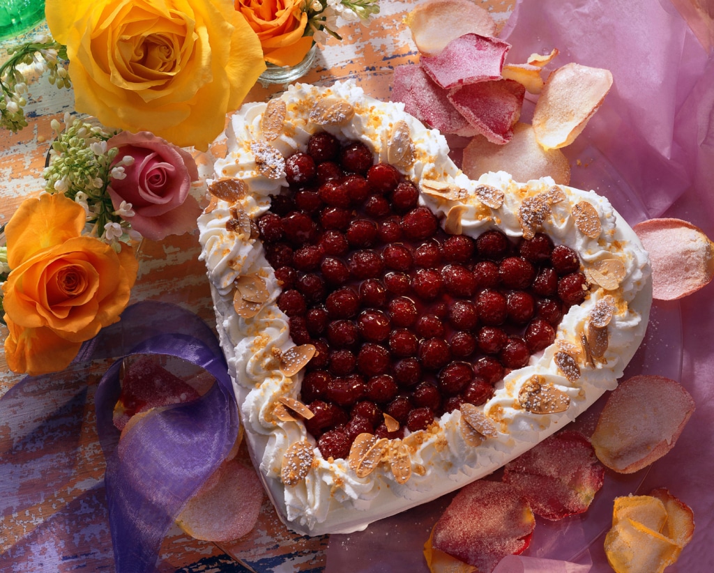 Gâteau en forme de cœur pour la fête des mères