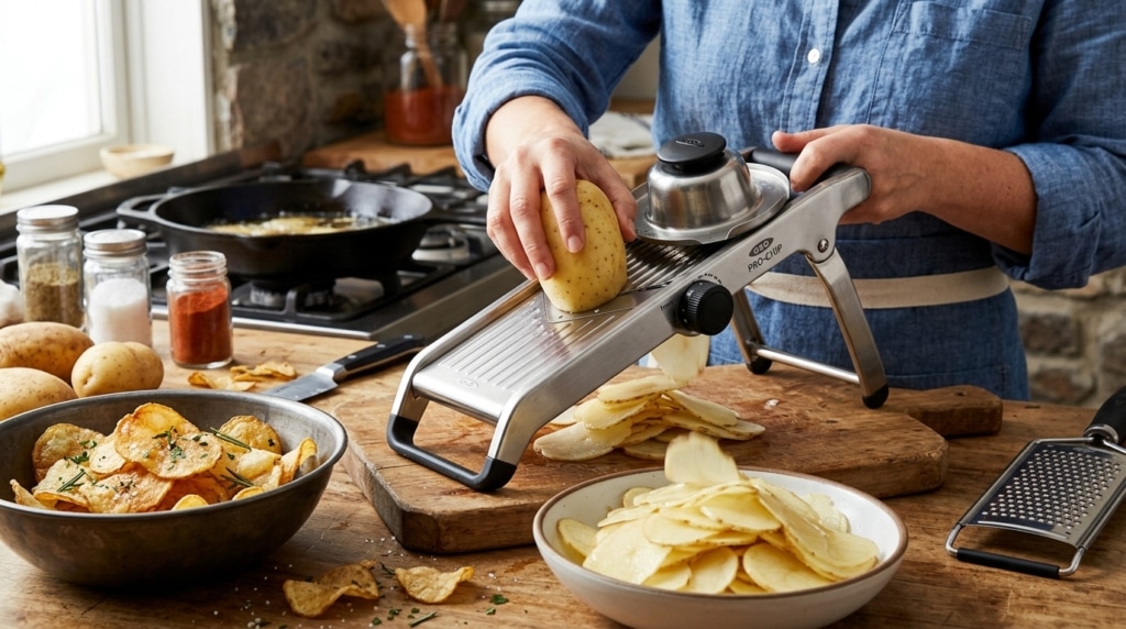 La mandoline aidera à faire des tranches fines et régulières rapidement