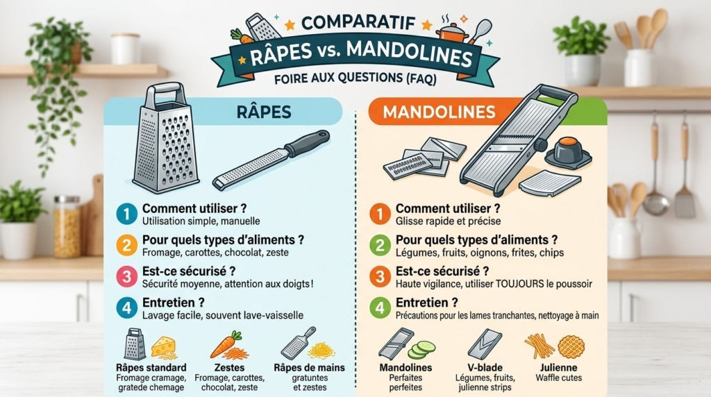 Comparatif râpes mandolines