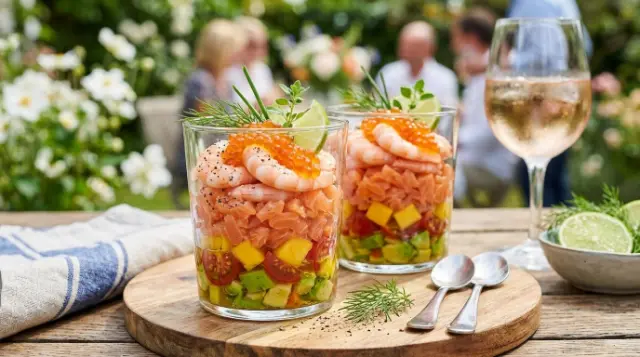Recette verrine cocktail frais au saumon avocat