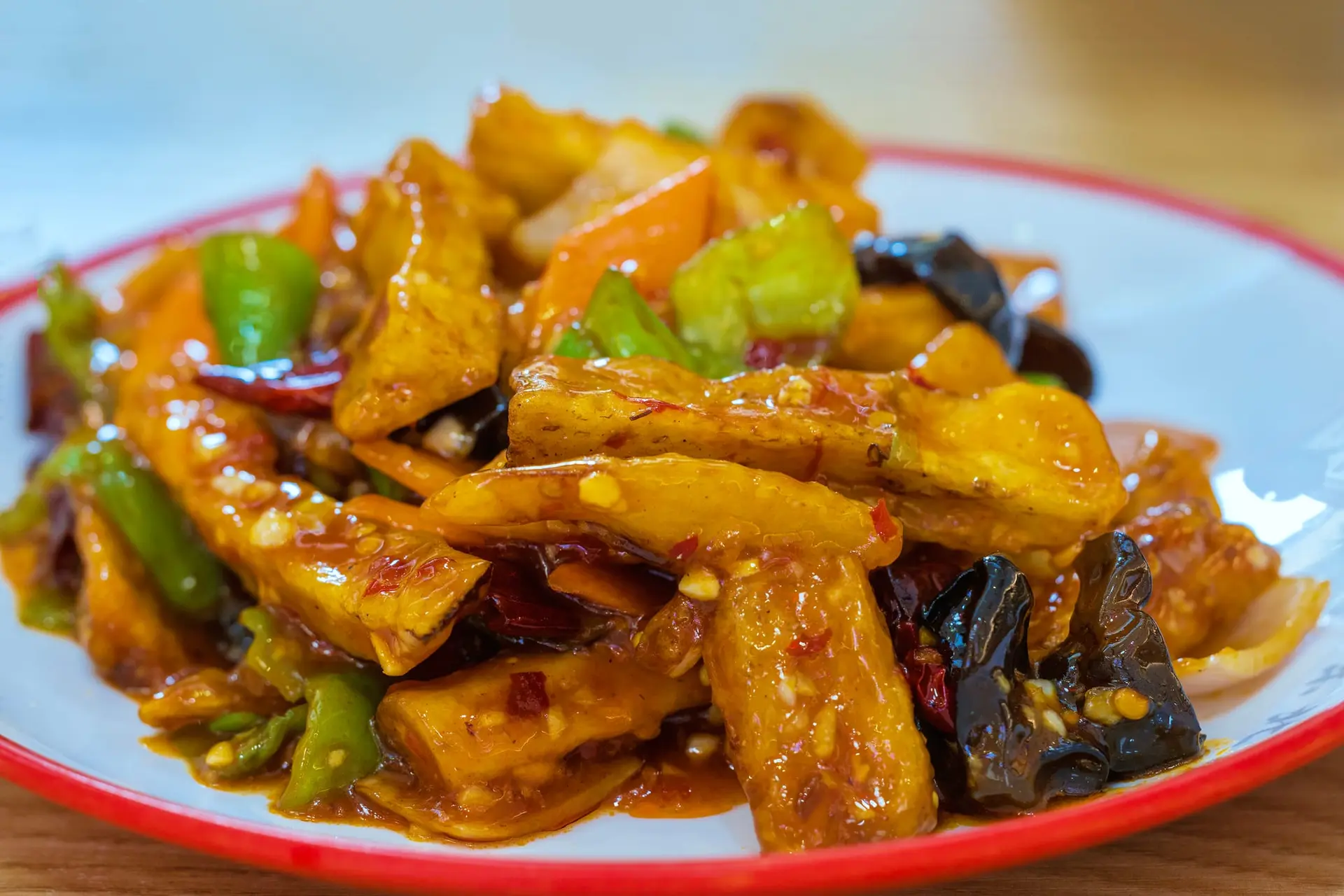 Aubergines sauce aigre-douce