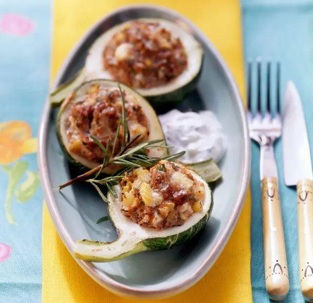 Courgettes rondes farcies au tzatziki