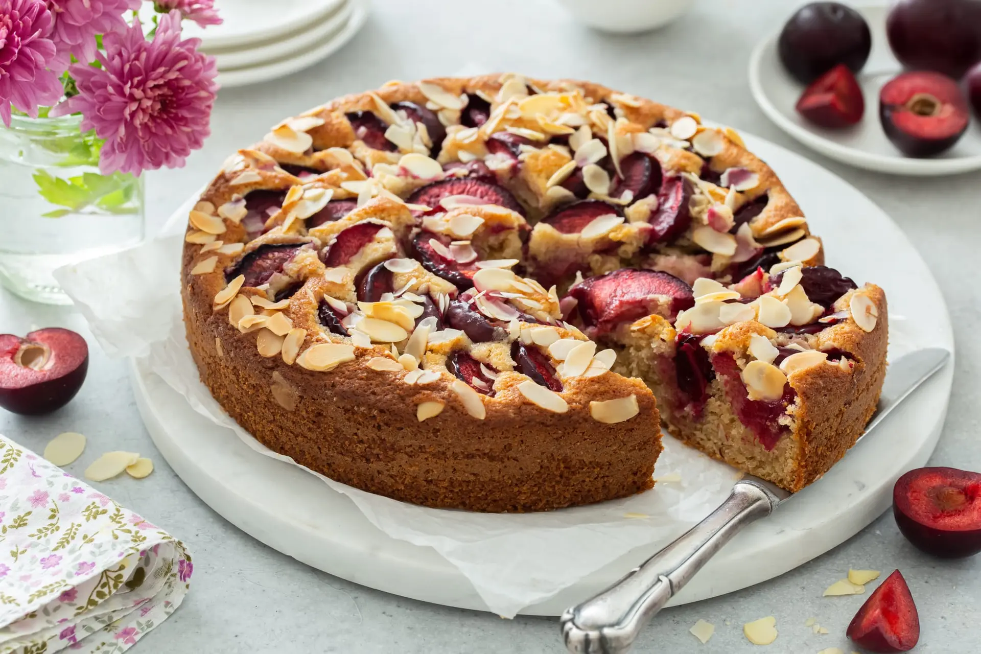 Gâteau aux prunes et aux amandes