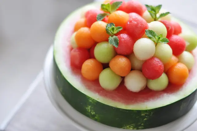 Gâteau pastèque aux billes de melon