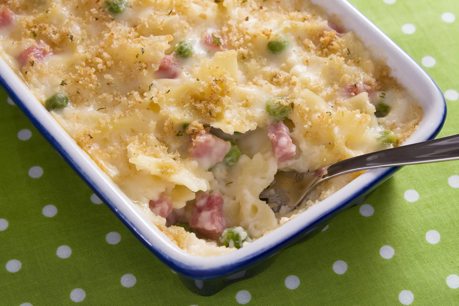 Gratin de pâtes au jambon