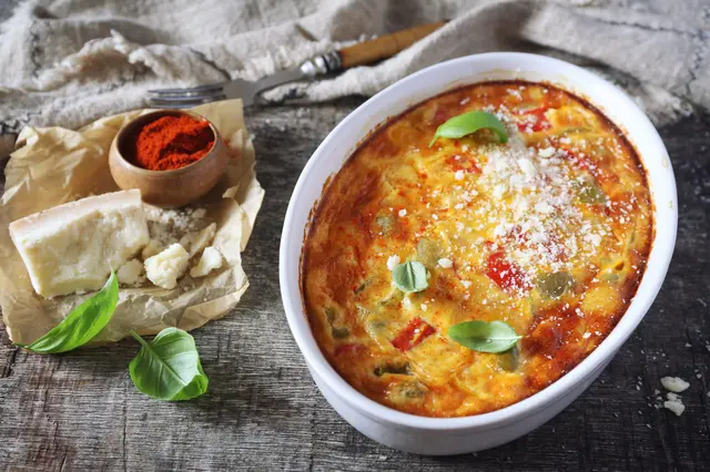 Gratin de poivrons au parmesan