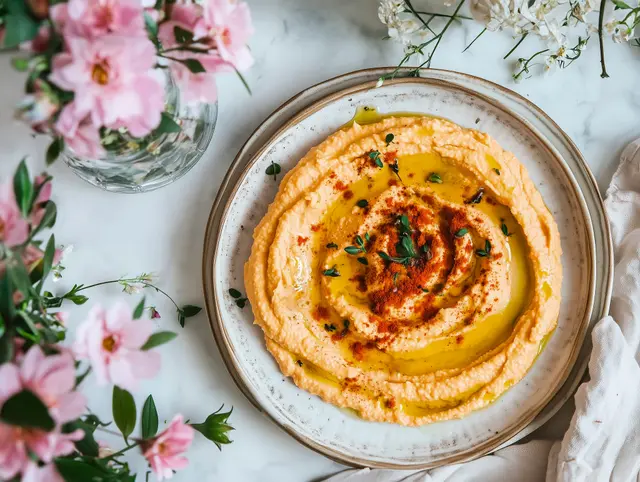 Houmous de lentilles corail au piment doux