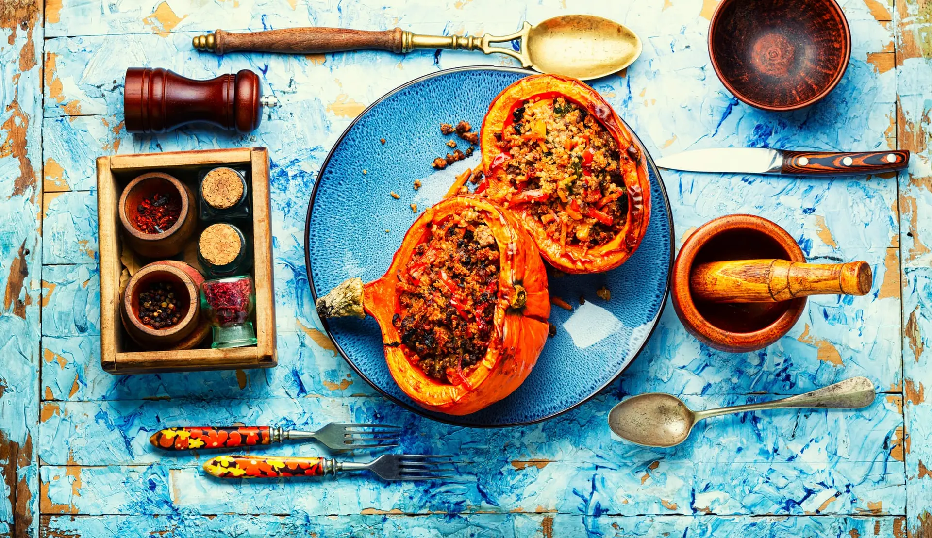 Potimarron rôti au quinoa