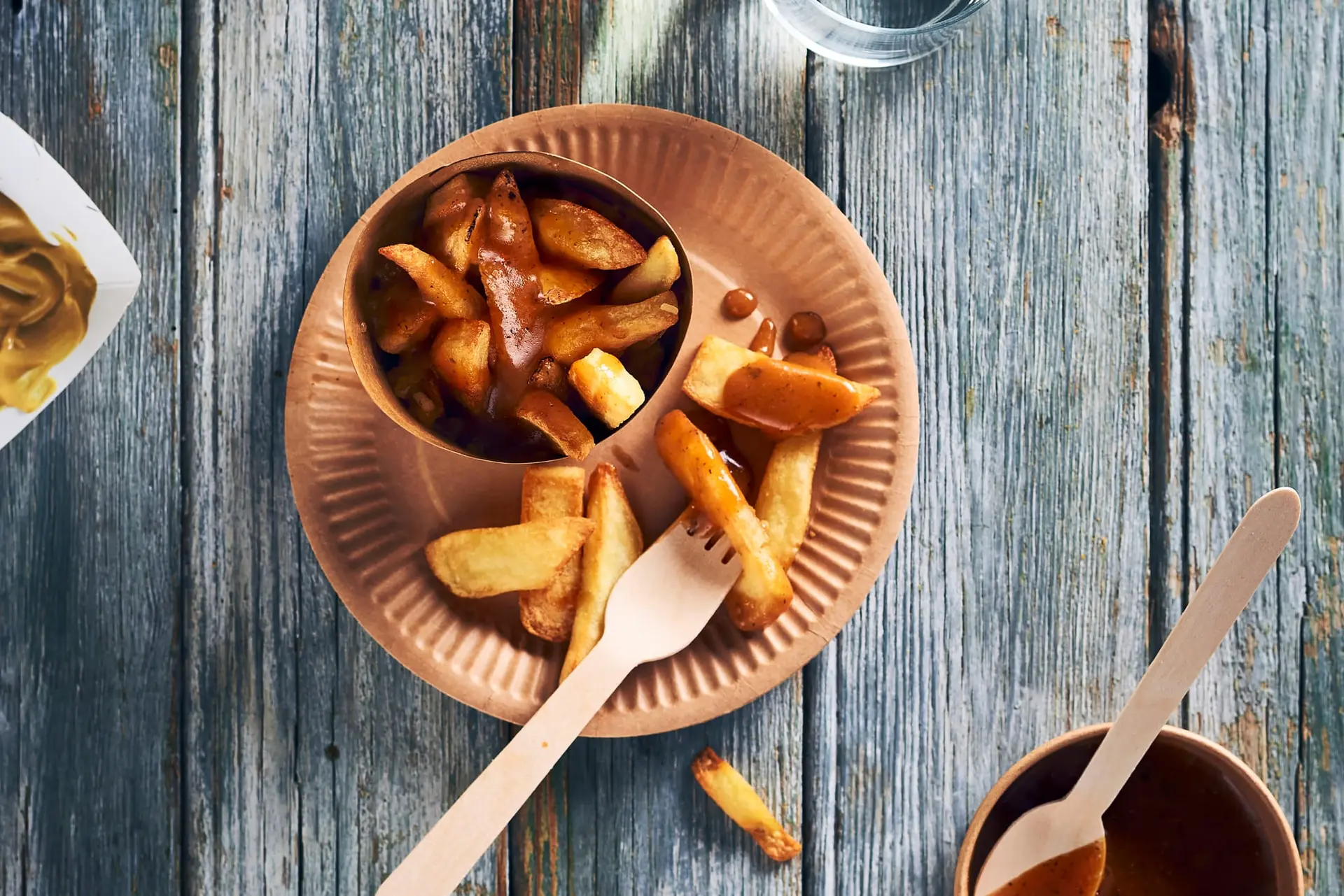 Poutine sauce brune aux champignons