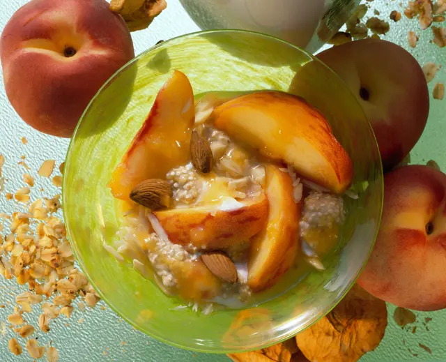 Quinoa aux pêches et aux amandes