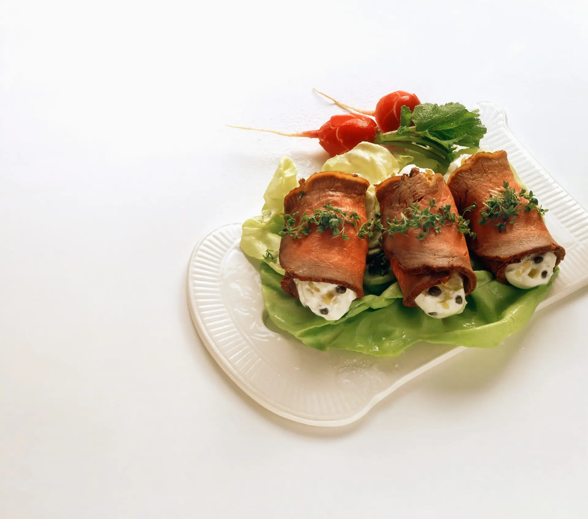Rouleaux de rosbif fourrés au fromage frais