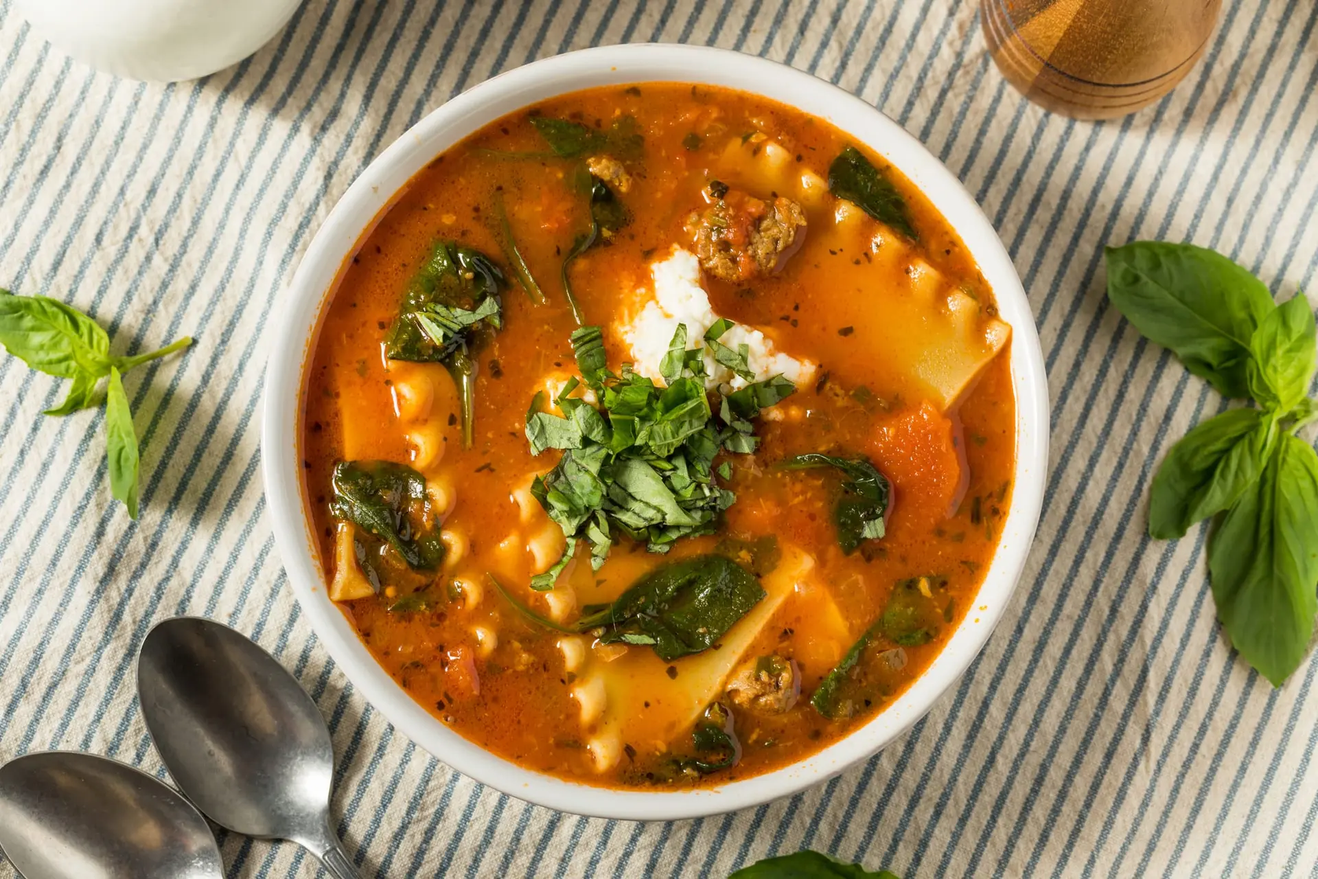Soupe de lasagne maison