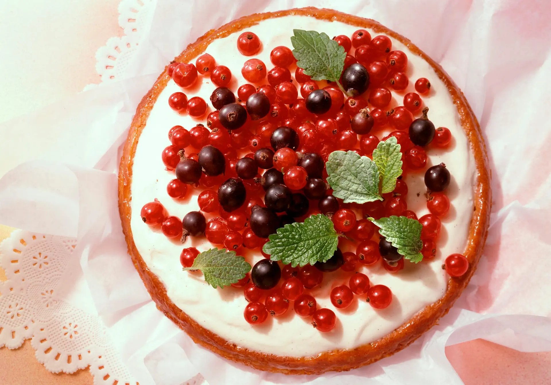 Tarte aux groseilles rouges et à la crème vanille