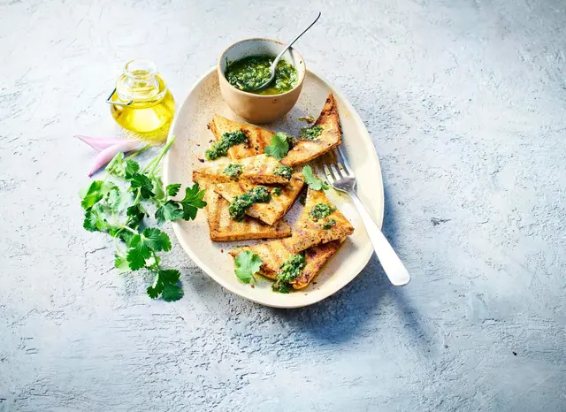 Tofu fumé au chimichurri