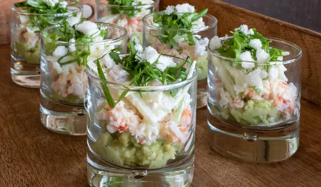 Verrine avocat crabe
