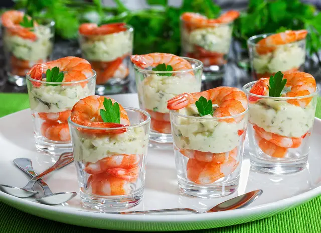 Verrine crevettes aïoli
