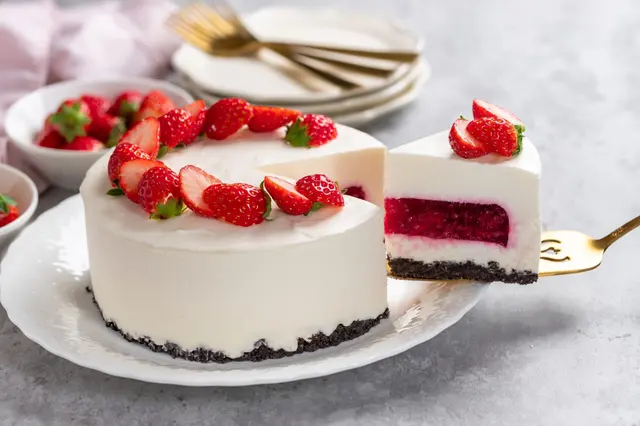 Gâteau au fromage aux fraises