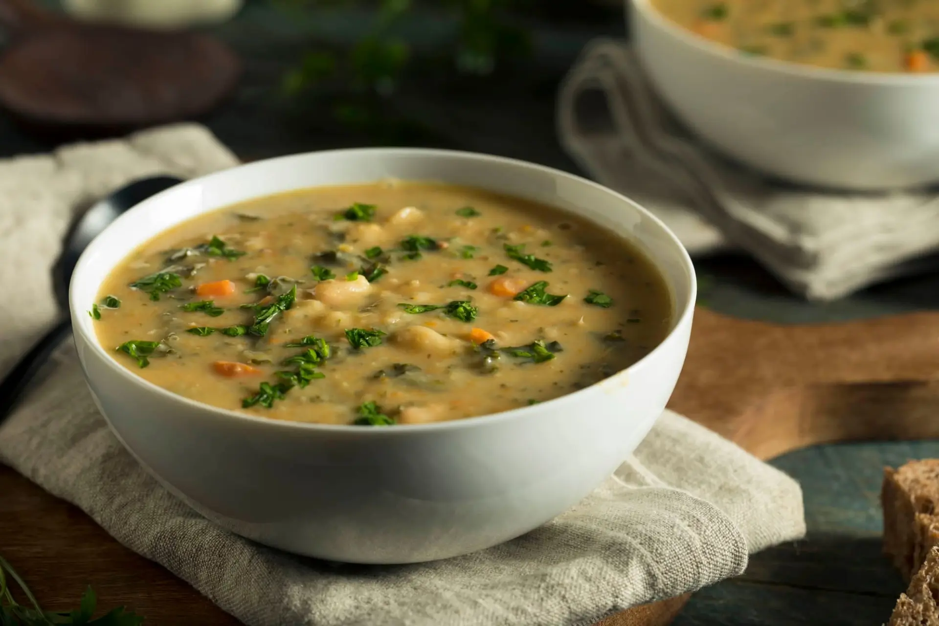 Soupe de haricots blancs et ses légumes