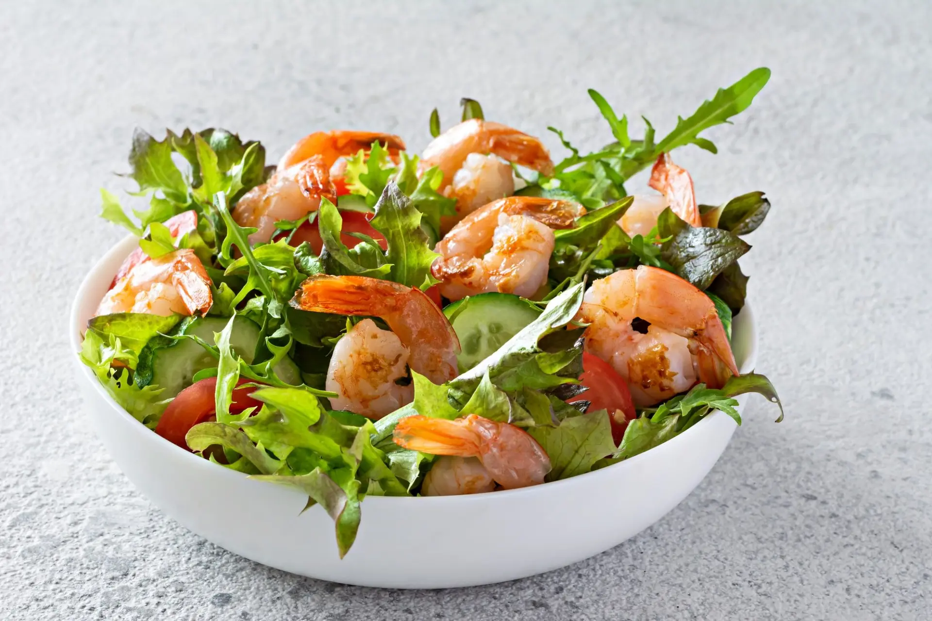 Recette salade verte aux crevettes