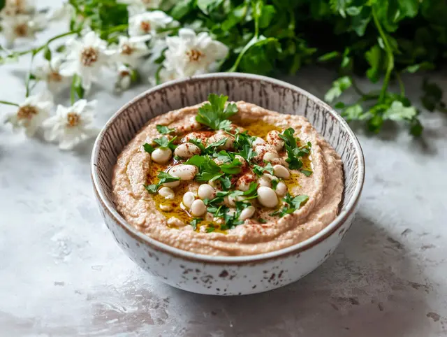 Houmous de haricots blancs au paprika et persil