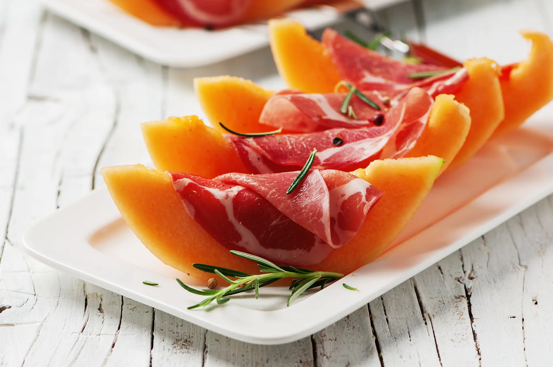 Apéritif melon et jambon cru