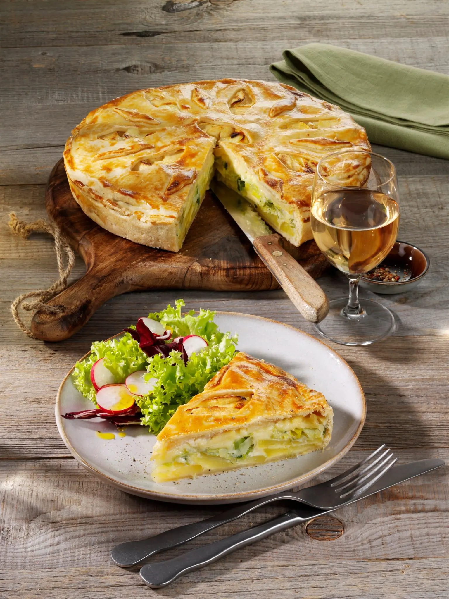 Tourte galloise aux poireaux et pommes de terre