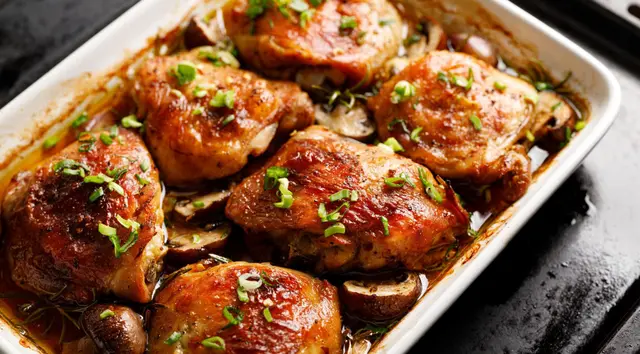 Recette cuisses de poulet rôties à l'ail et fines herbes