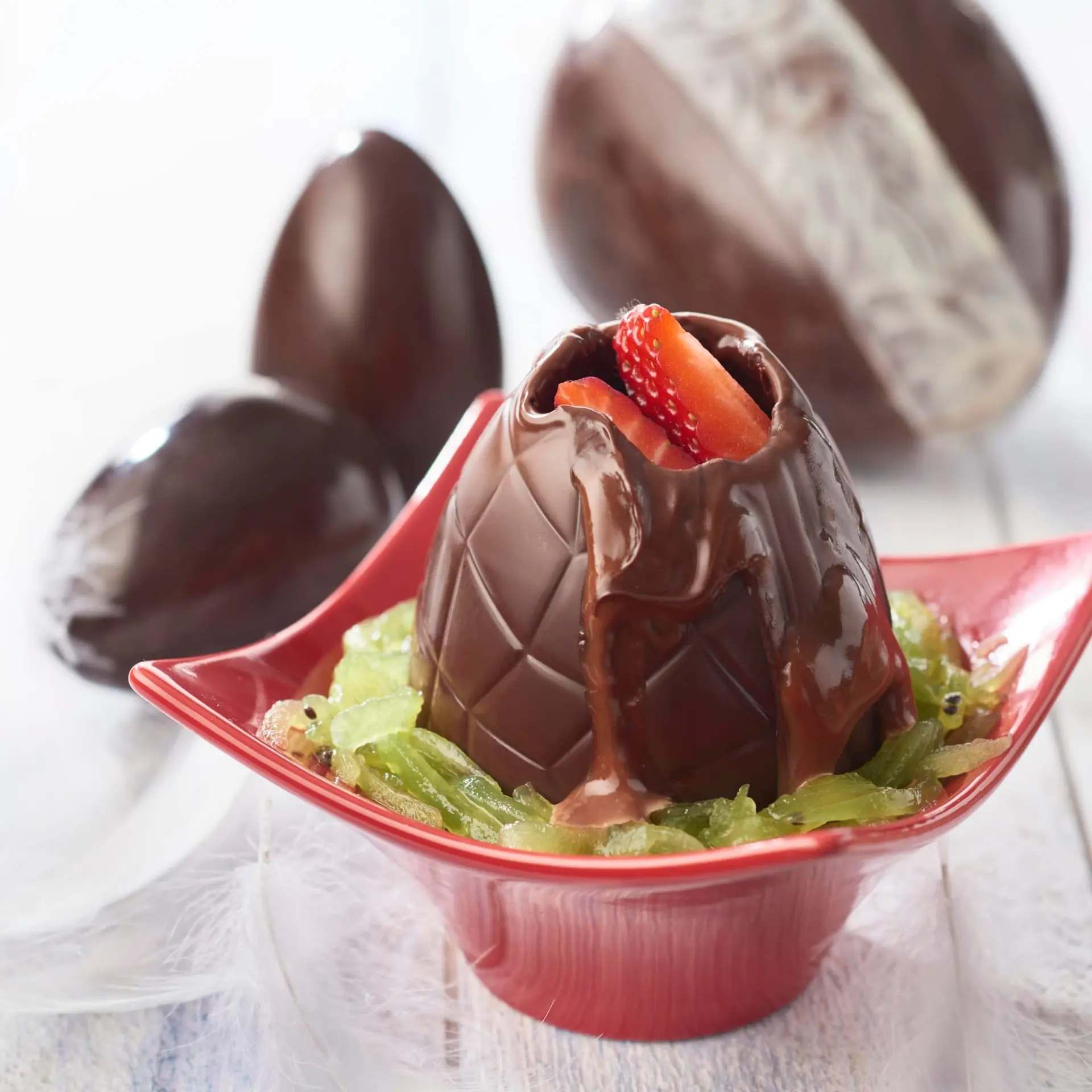 Œuf chocolat avec surprise fruitée