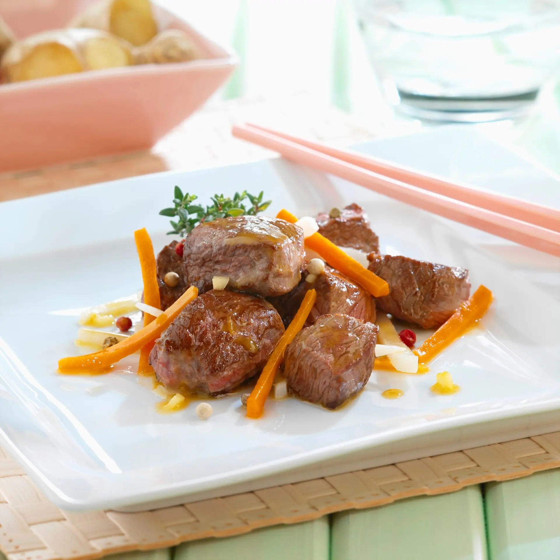 Aloyau mariné au gingembre et au jus d'orange