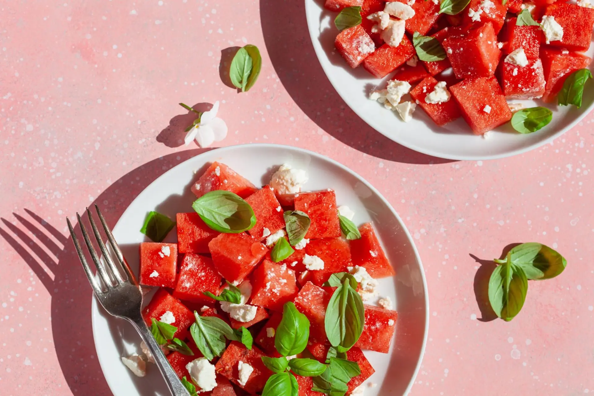 Recette salade de pastèque au fromage feta et basilic
