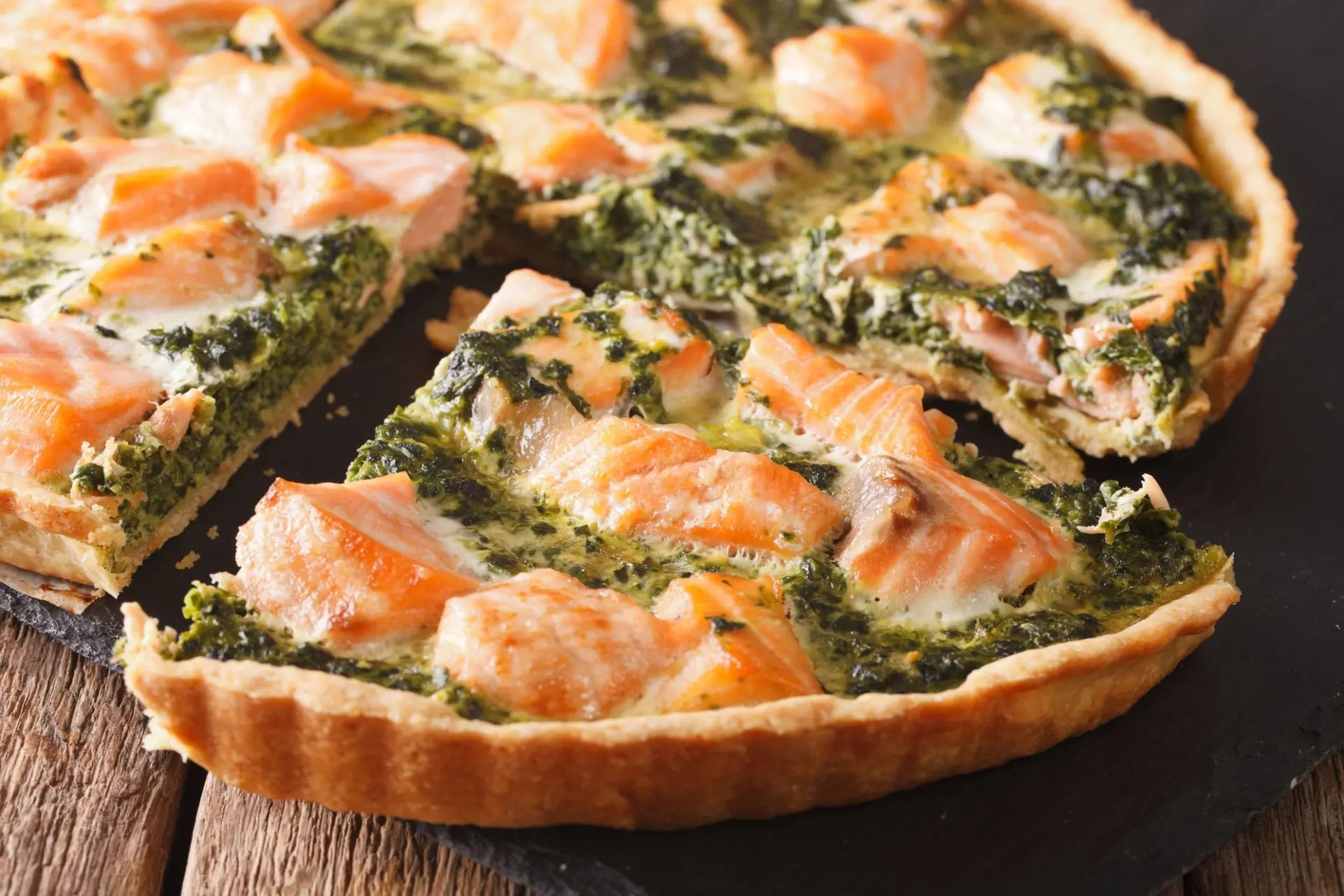 Recette quiche au saumon et épinards