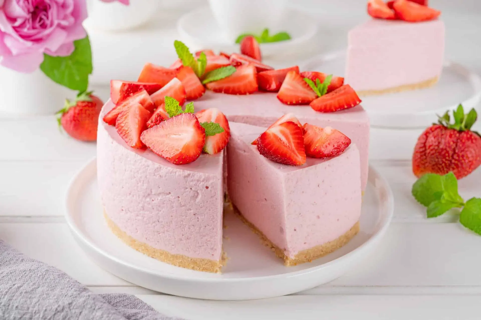 Recette gâteau mousse à la fraise
