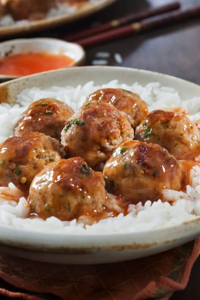 Recette boulettes de poulet sauce aigre douce et riz