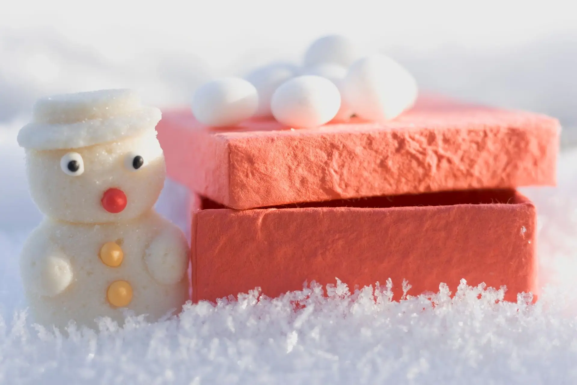 Petit bonhomme de neige en pâte d'amande