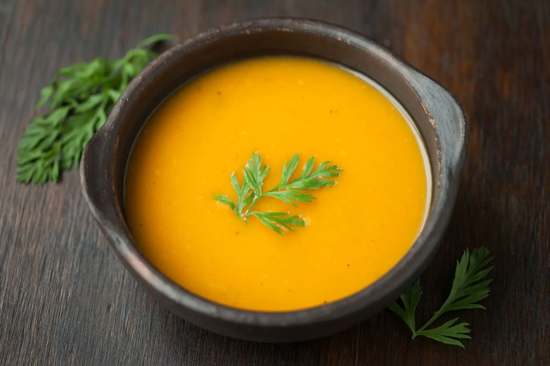 Soupe végétalienne de courge musquée