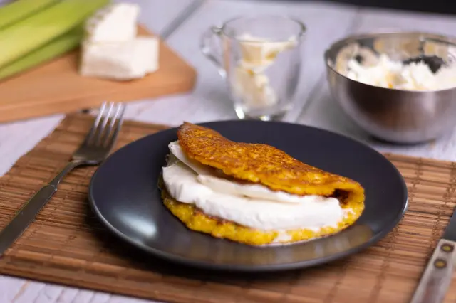 Cachapa de maïs au fromage blanc