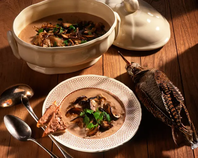 Velouté de bécasse aux cèpes