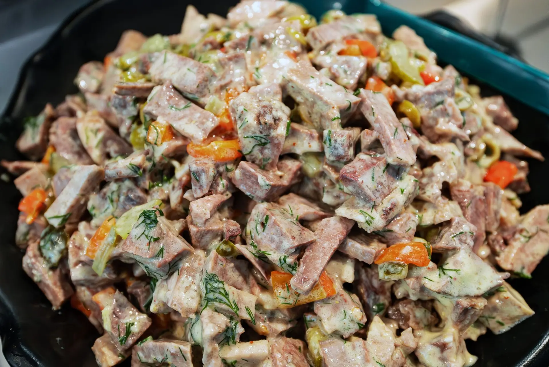 Recette salade de langue de boeuf aux légumes