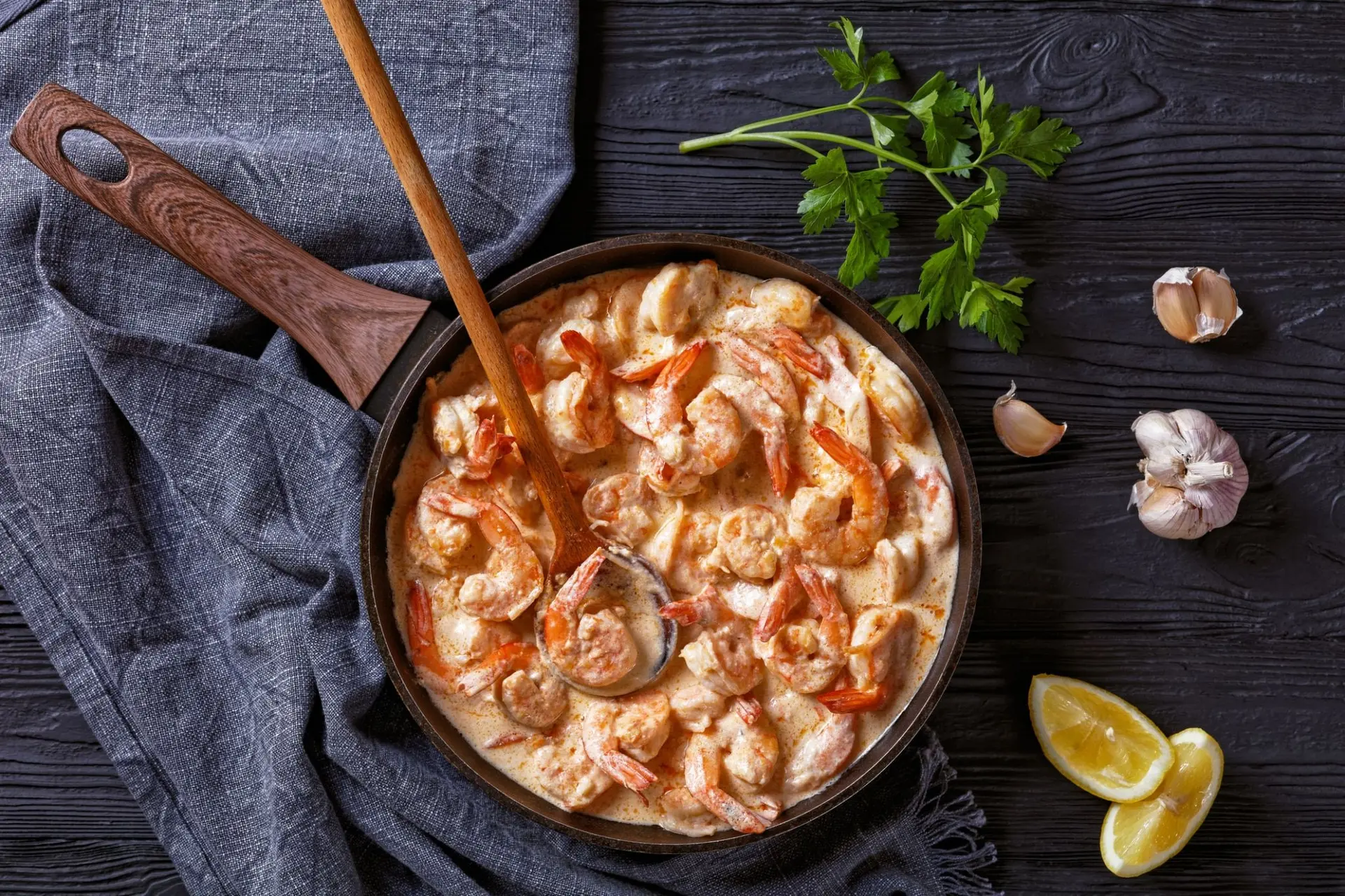 Crevettes à la sauce Alfredo