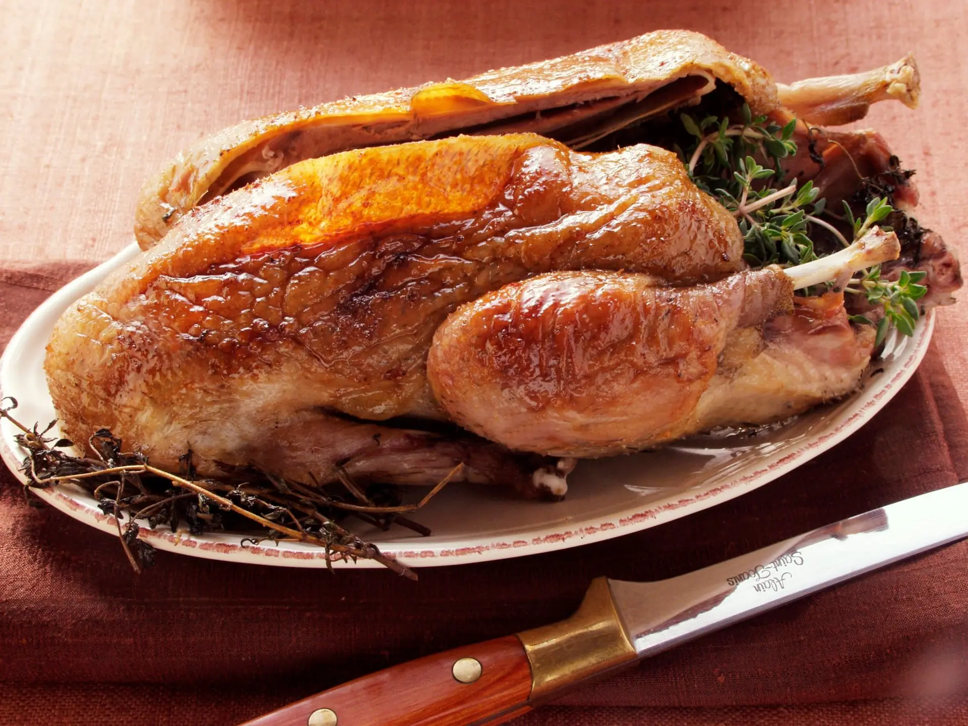 Canard sauvage rôti aux herbes