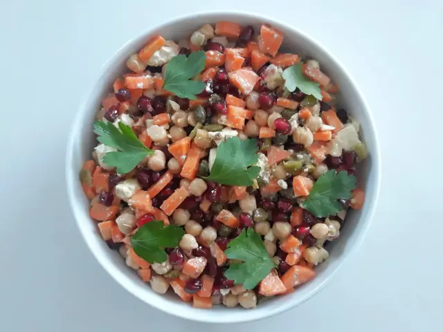 Salade pois chiches feta grenade au cumin