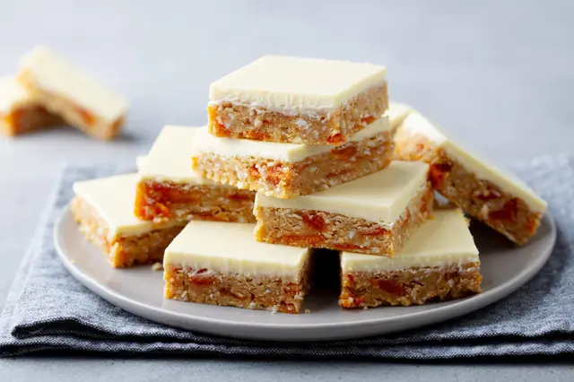 Barres avoine, noix de coco, abricot et chocolat blanc