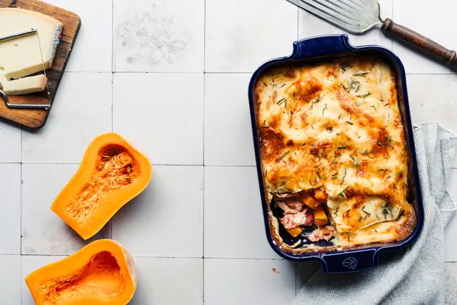 Lasagnes au jambon, butternut et Appenzeller