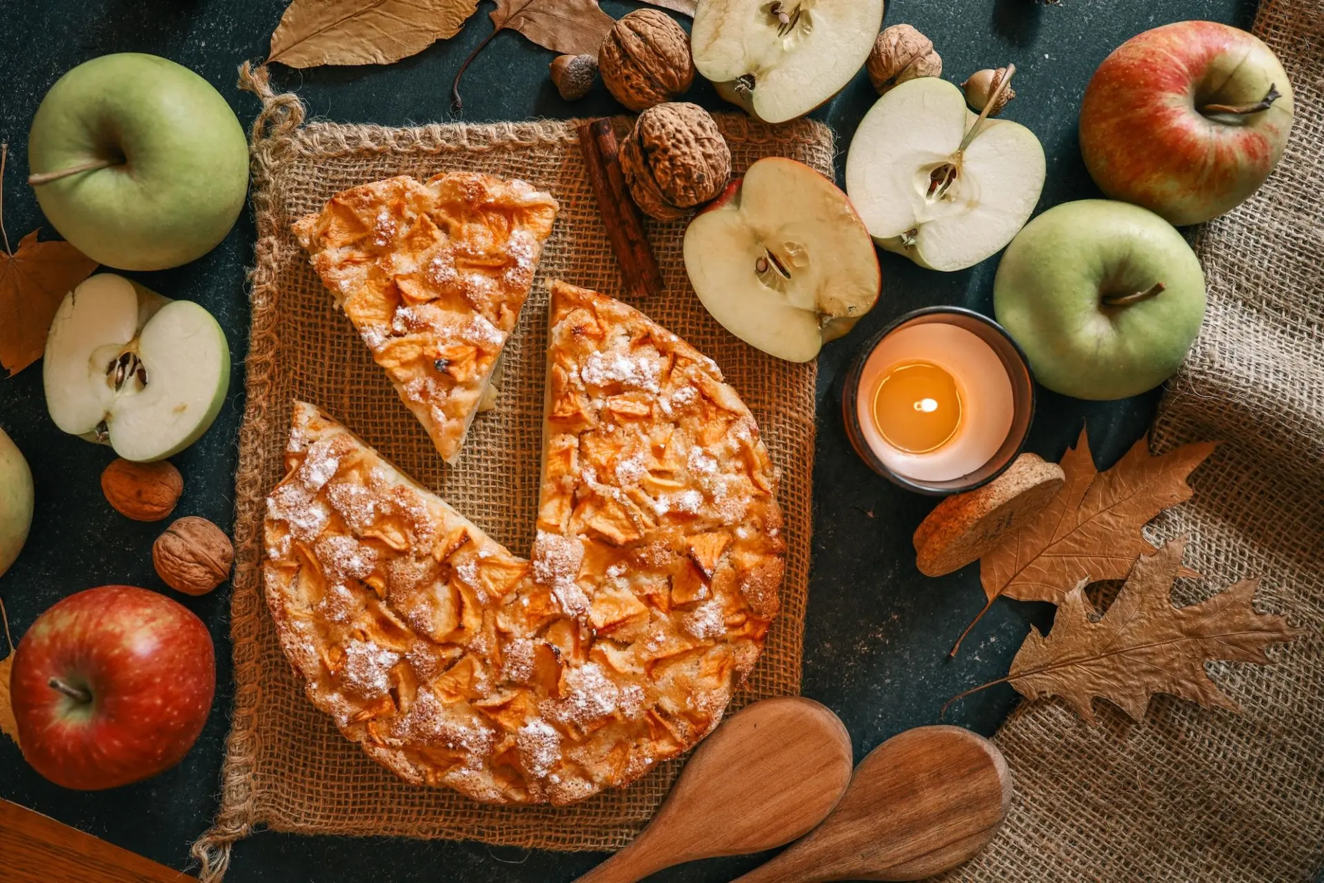 Tarte aux pommes et aux noix