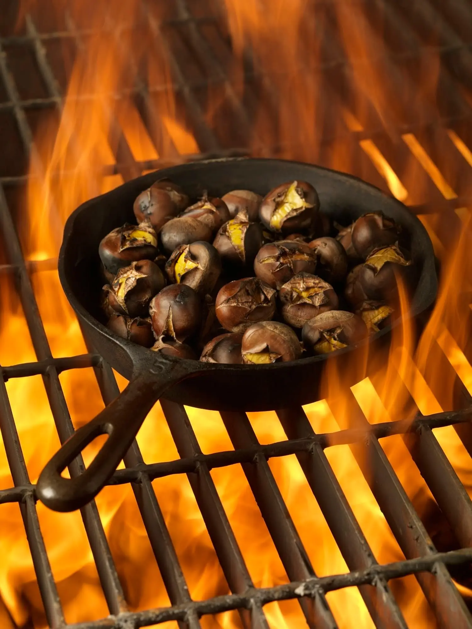 Châtaignes grillées au barbecue