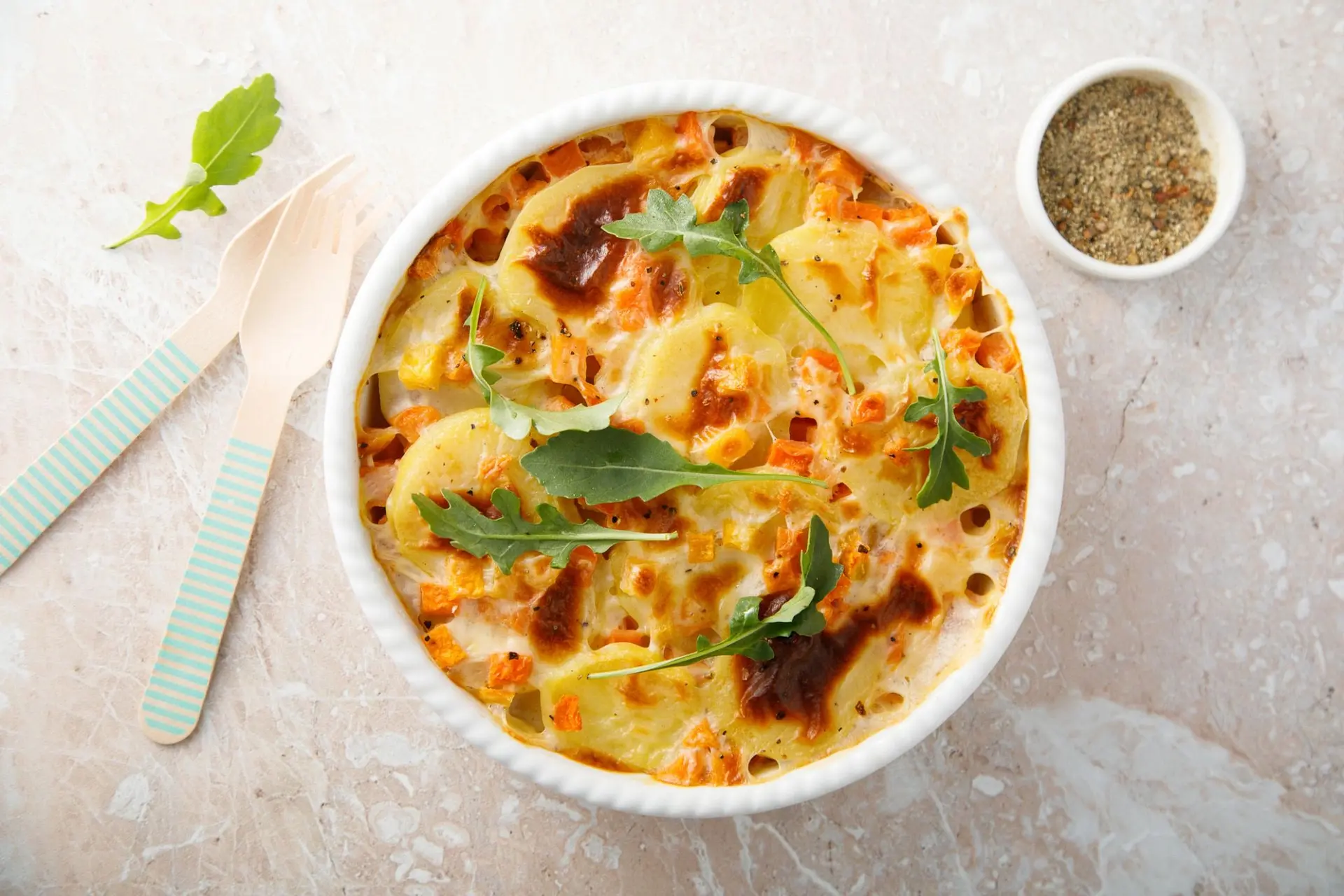 Gratin de pommes de terre au potiron